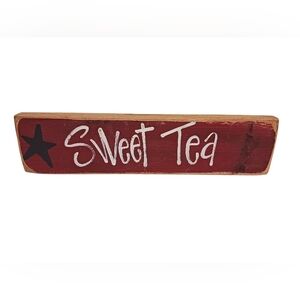 VINTAGE RUSTIC RED 'SWEET TEA WOODEN SIGN ❤️